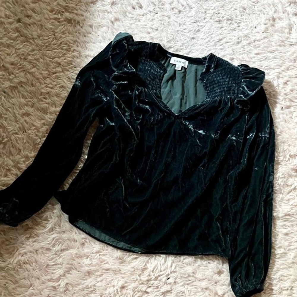 Velvet Ruffle Victorian Dark Fairy REN Faire Top Womens XS Baroque Academia